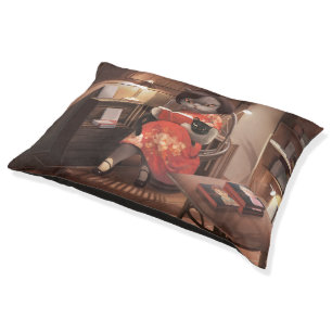 Cozy Library Afternoon - Lo-fi Vintage Cat Pet Bed