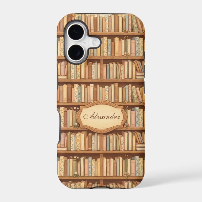 Cozy Library Bookshelf Case-Mate iPhone Case (Back)