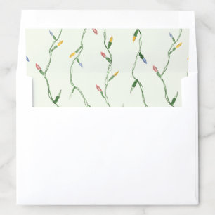 Cozy Light Green Christmas Light Stripe Envelope Liner