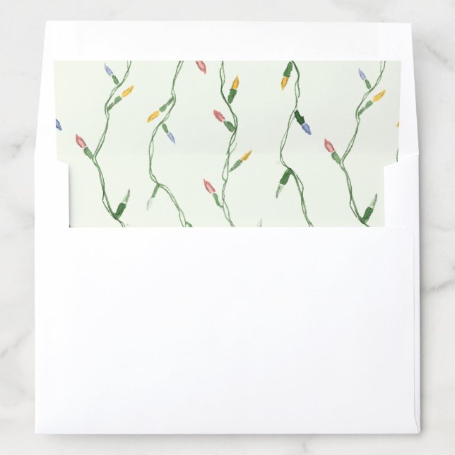 Cozy Light Green Christmas Light Stripe Envelope Liner (In Envelope)