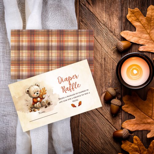Cozy Little Cub Baby Shower Diaper Raffle Card
