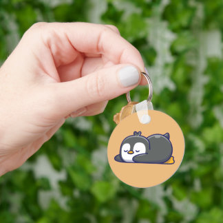 Cozy Little Penguin Nap Keychain