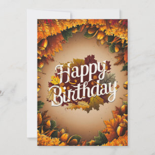 Cozy Little Pumpkin Autumn Fall Happy Birthday  Card