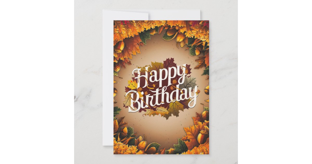 Cozy Little Pumpkin Autumn Fall Happy Birthday Card | Zazzle