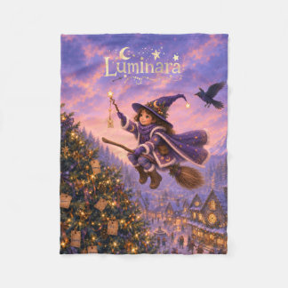 Cozy Little Witch Christmas Blanket for Kids