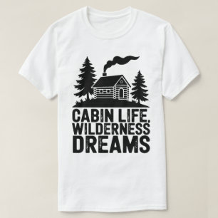 Cozy Log Cabin in the Forest Silhouette T-Shirt