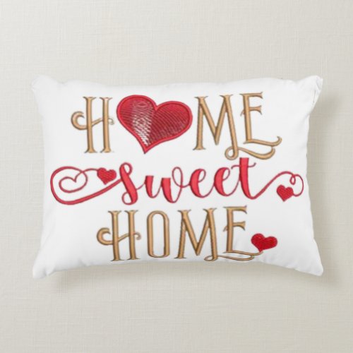 Cozy LoveHome Design Embroidery Heart  Accent Pillow