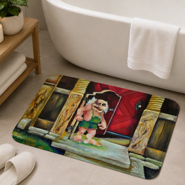 Cozy Magical Whimsical Scandinavian Troll Bath Mat (Creator Uploaded)