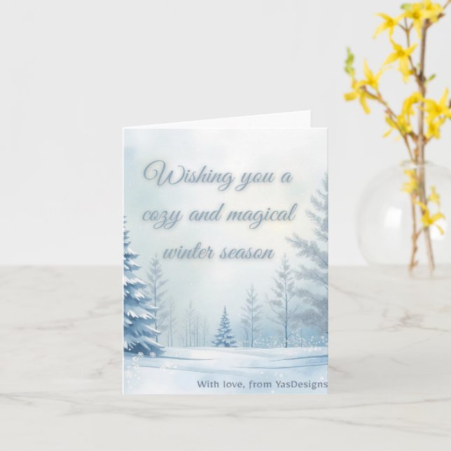Cozy & Magical Winter Wonderland Gift Card (Yellow Flower)