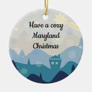 Cozy Maryland Christmas Wishes Ornament