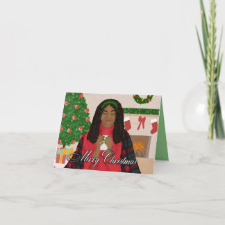Cozy Merry Christmas - African American Christmas Card