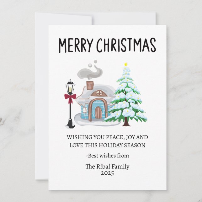 Cozy Merry Christmas Card (Front)