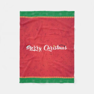 Cozy Merry Christmas Fleece Blanket – Red & Green