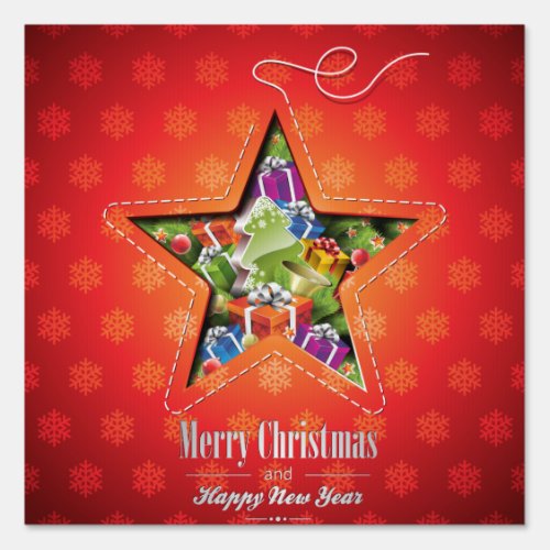 Cozy Merry Christmas Greetings Sign