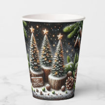 Cozy Merry Christmas Paper Plate with Winter Paper