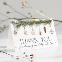 Cozy Merry Little Baby Shower Thank You Card