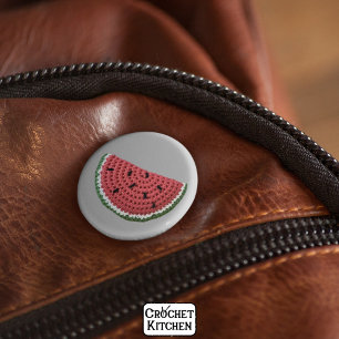 Cozy Minimal Grandma Vibe Crochet Watermelon Fruit Button