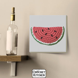 Cozy Minimal Grandma Vibe Crochet Watermelon Fruit Faux Canvas Print