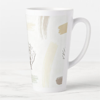 Cozy  Minimal Winter Aesthetic Pattern   Latte Mug
