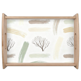 Cozy  Minimal Winter Aesthetic Pattern   Serving Tray