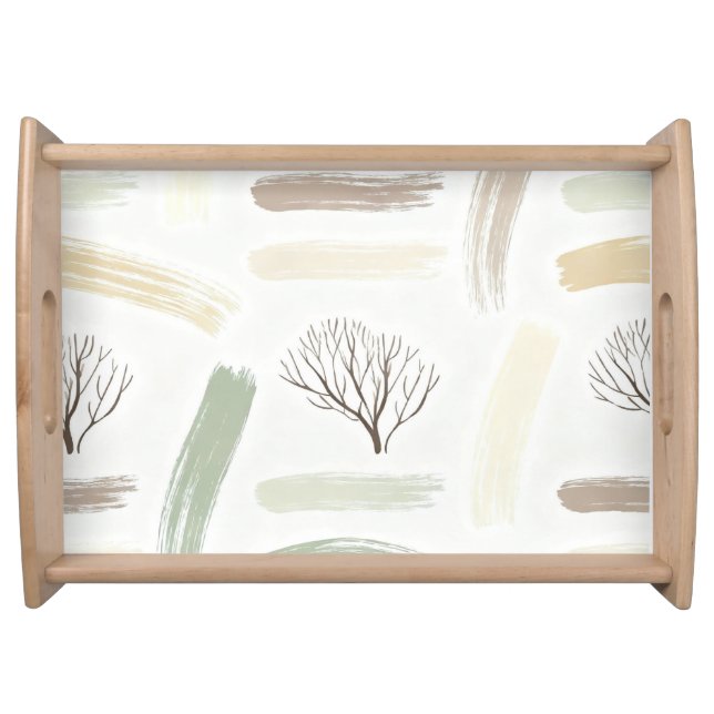 Cozy  Minimal Winter Aesthetic Pattern   Serving Tray (Front)