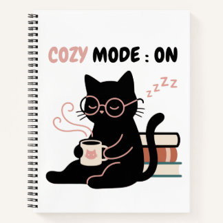 Cozy Mode On Cute Black Cat Coffee Books T-Shirt