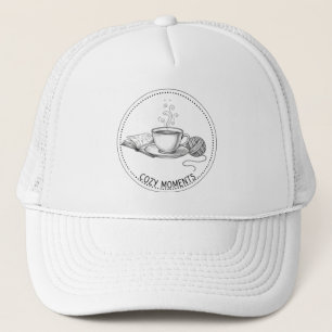Cozy Moments Coffee Book & Knitting Minimal ART Trucker Hat