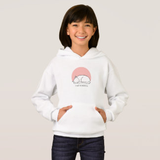Cozy Moments - Minimalist Sleeping Cat Line Art Te Hoodie