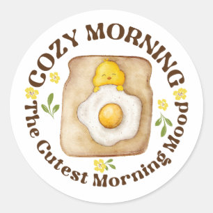 Cozy Morning Classic Round Sticker