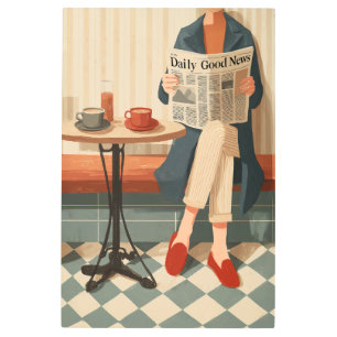 Cozy Morning Coffee and News Metal Print