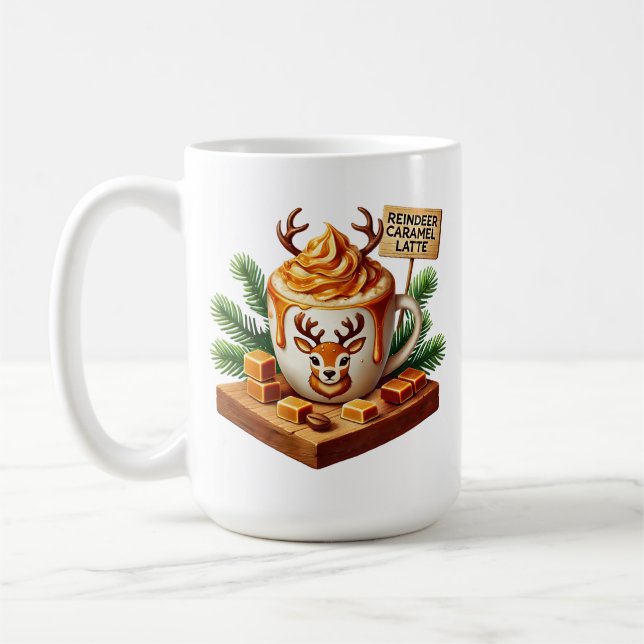 Cozy Morning Coffee Art Sublimation Coffee Mug (Left)