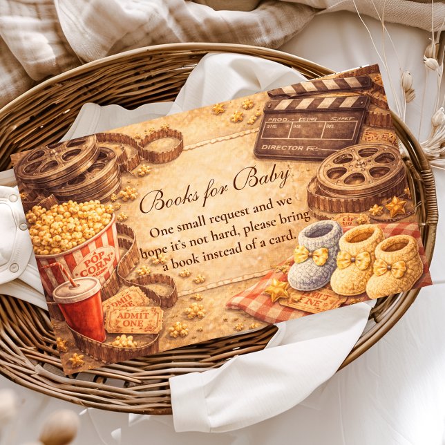 Cozy Movie Night Baby Shower Books for Baby Enclosure Card (Creator Uploaded)