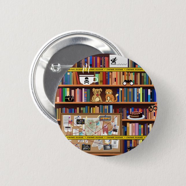 Cozy Mysteries Bookshelf Button (Front & Back)