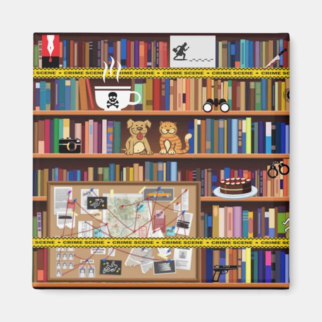 Cozy Mysteries Bookshelf Magnet (Front)