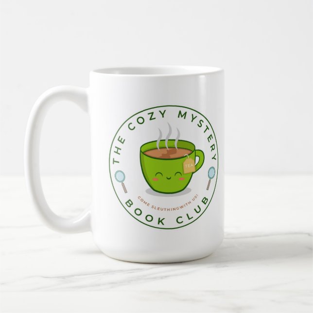 Cozy Mystery Book Club Logo & Mascot Mug (Left)