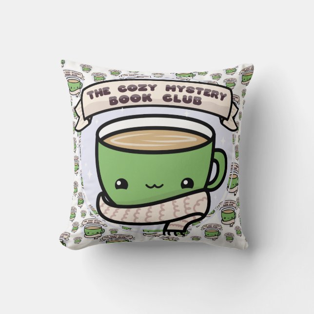Cozy Mystery Book Club | MoriarTEA Throw Pillow (Front)