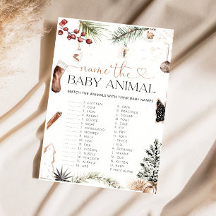 Cozy Name the Baby Animal Baby Shower Game