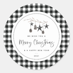 Cozy Nature Christmas Classic Round Sticker