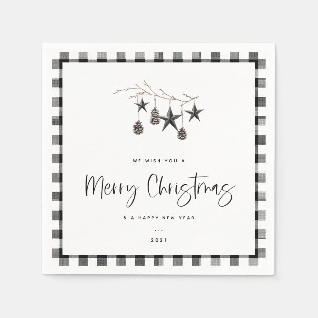 Cozy Nature Christmas Party Napkins (Front)