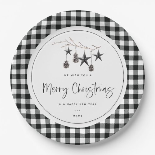 Cozy Nature Christmas Party Paper Plates