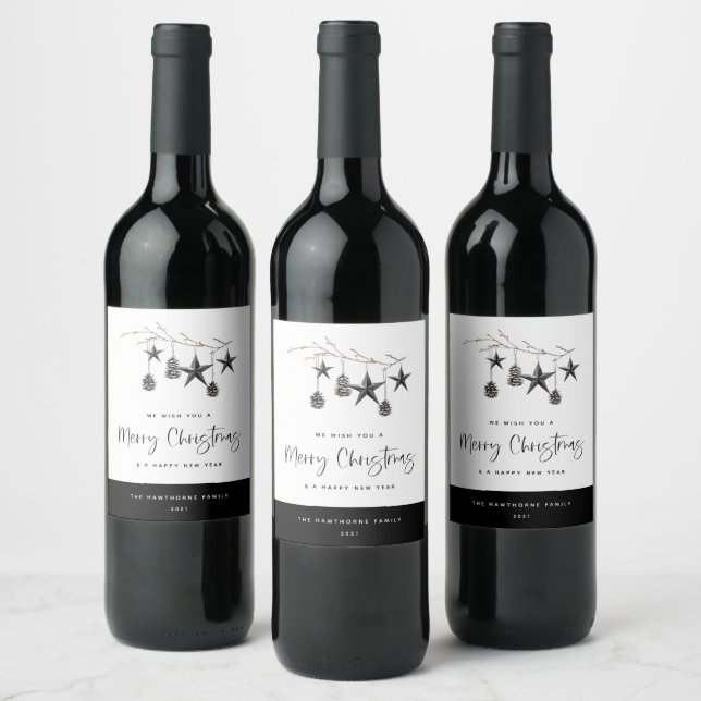 Cozy Nature Christmas Wine Label (Bottles)