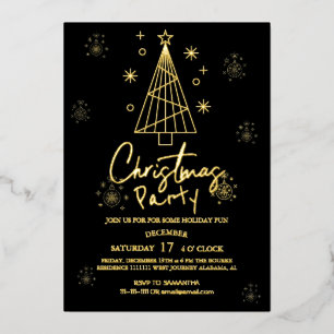 Cozy Nature Elegant Ornament Christmas Party Foil Invitation
