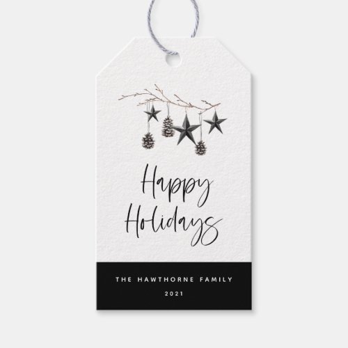 Cozy Nature Happy Holidays Gift Tags