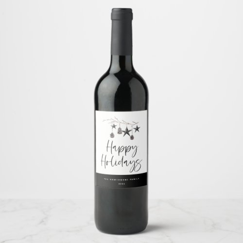 Cozy Nature Happy Holidays Wine Label