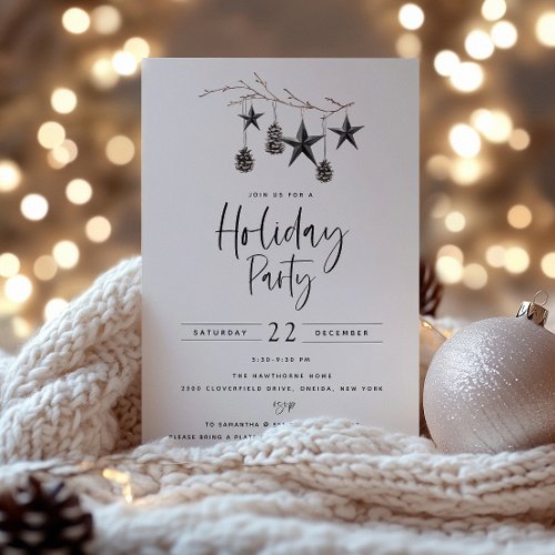 Cozy Nature Holiday Party Invitation