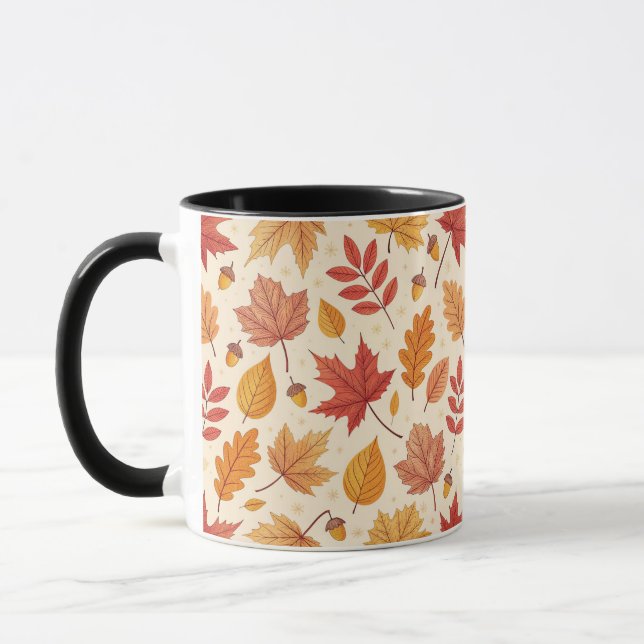 "Cozy Nature-Inspired Leaf Design Mug" Mug (Left)
