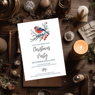 Cozy Nature Wreath Christmas Party Invitation