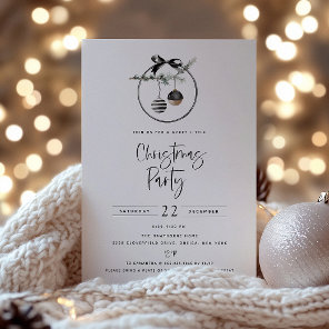 Cozy Nature Wreath Christmas Party Invitation