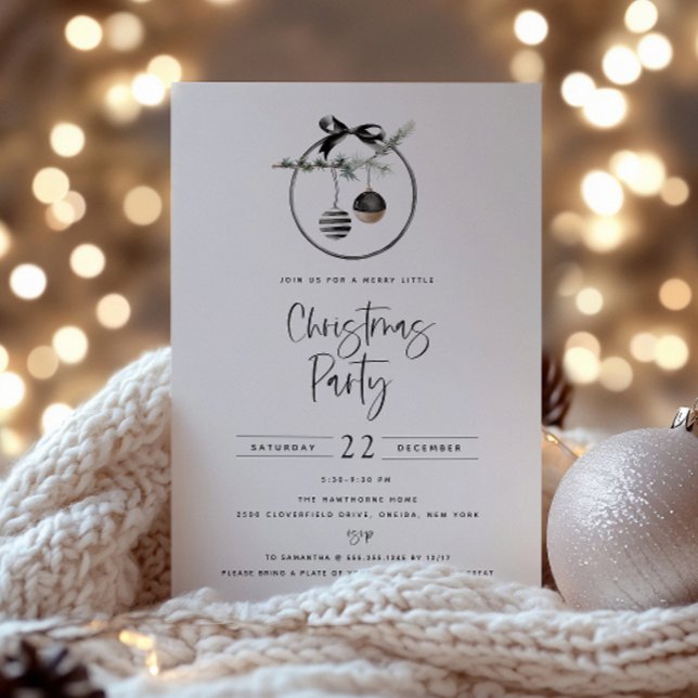 Cozy Nature Wreath Christmas Party Invitation (Creator Uploaded)