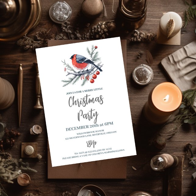 Cozy Nature Wreath  Christmas Party Invitation (Creator Uploaded)